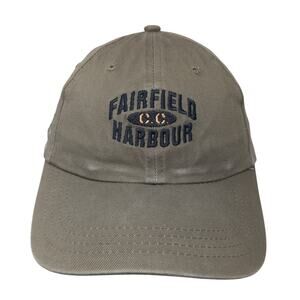 Fairfield Harbour C.C. Slideback Hat Brown One Size Embroidered Ahead